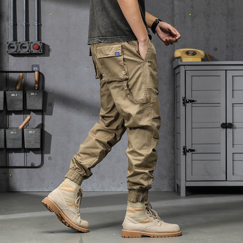 Daifa primavera y verano Pantalones delgados sueltos hasta el tobillo pantalones tácticos transfronterizos multi-bolsas para hombres bolsa de parche pantalones hasta el tobillo