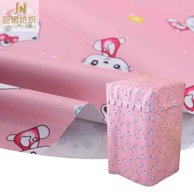 210D Oxford Cartoon Kitty Cat Printed Silver Cloth Handbag Lining Storage Box Wardrobe Cover Waterproof Fabric