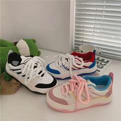 2023秋季平底透氣韓版百搭小白鞋女運動休閒板鞋港風潮鞋皮面女鞋