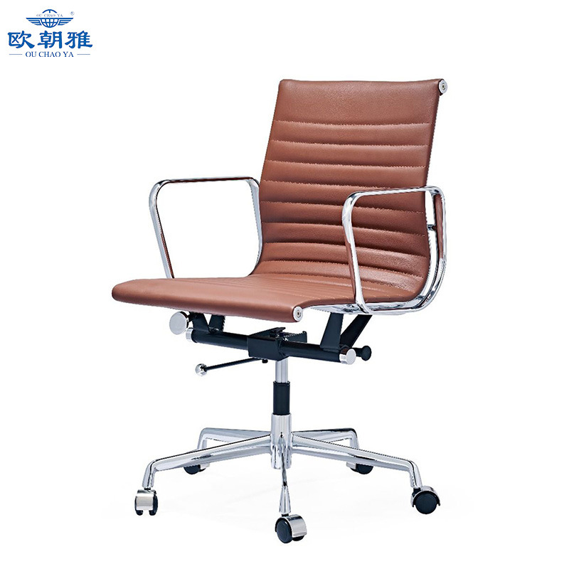 办公椅电脑椅舒适西皮质老板会议椅简约书房椅中背椅工厂直发椅子
