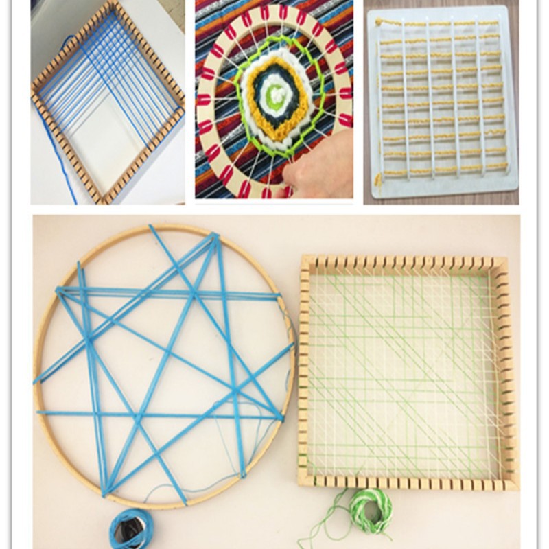 Máquina de tejer para niños en el área de jardín de infantes simple tapiz máquina de tejer creativo DIY tejido a mano bordado de costura marco