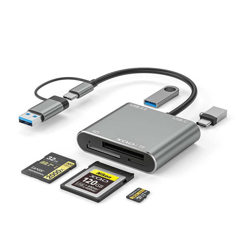 xqd card reader SLR camera SD card TF memory card U disk typec mobile phone USB computer universal docking station