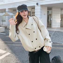 休闲短款风衣外套女2026春季新款显瘦小个子流行爆款洋气百搭大衣