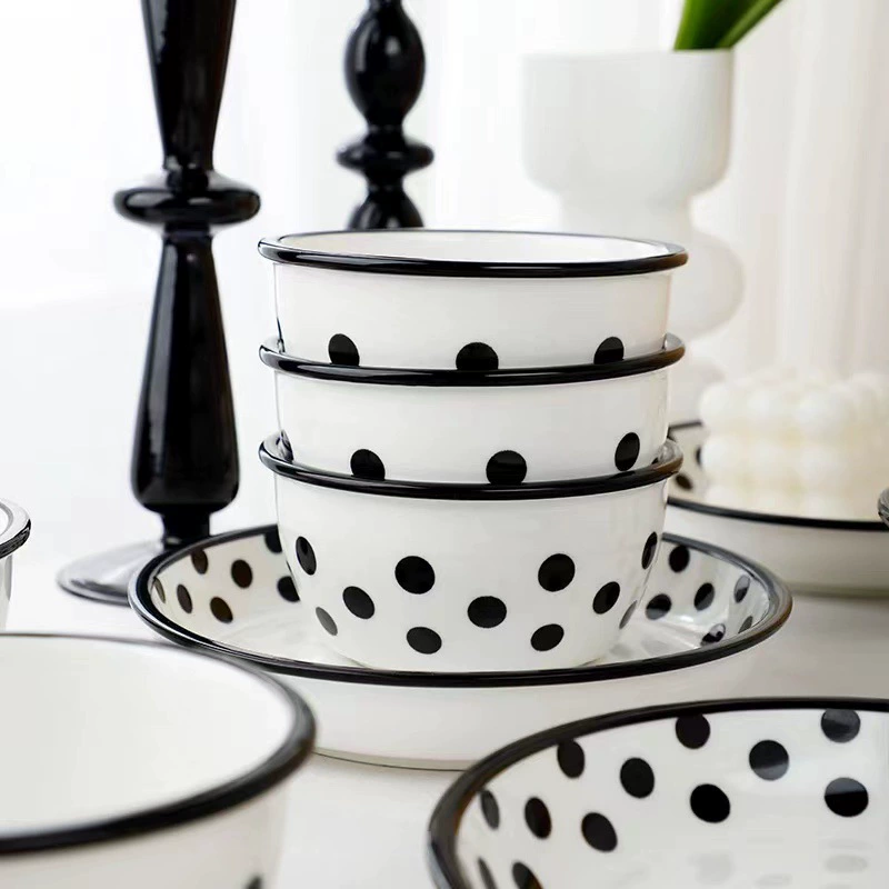 Hepburn storm ceramic dishes home 4.5 rice bowl sweet heart bowl sweet heart plate net red creative dishes deep plate