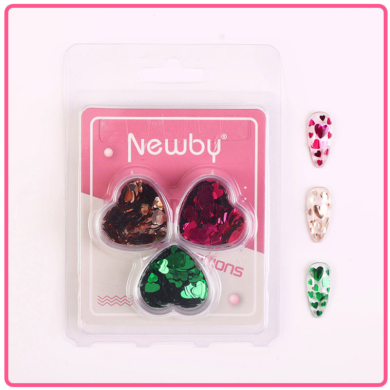 Arte de uñas Aurora mariposa lentejuelas irregulares láser corazón lentejuelas brillo de uñas color mágico accesorios de joyería en caja