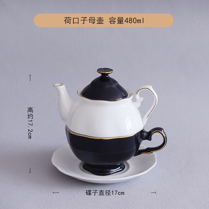 Ceramic Large-Capacity Flower Tea Cup Set Office Coffee Pot Single-Person Gift Bone China Pot Cup Saucer Business Gift