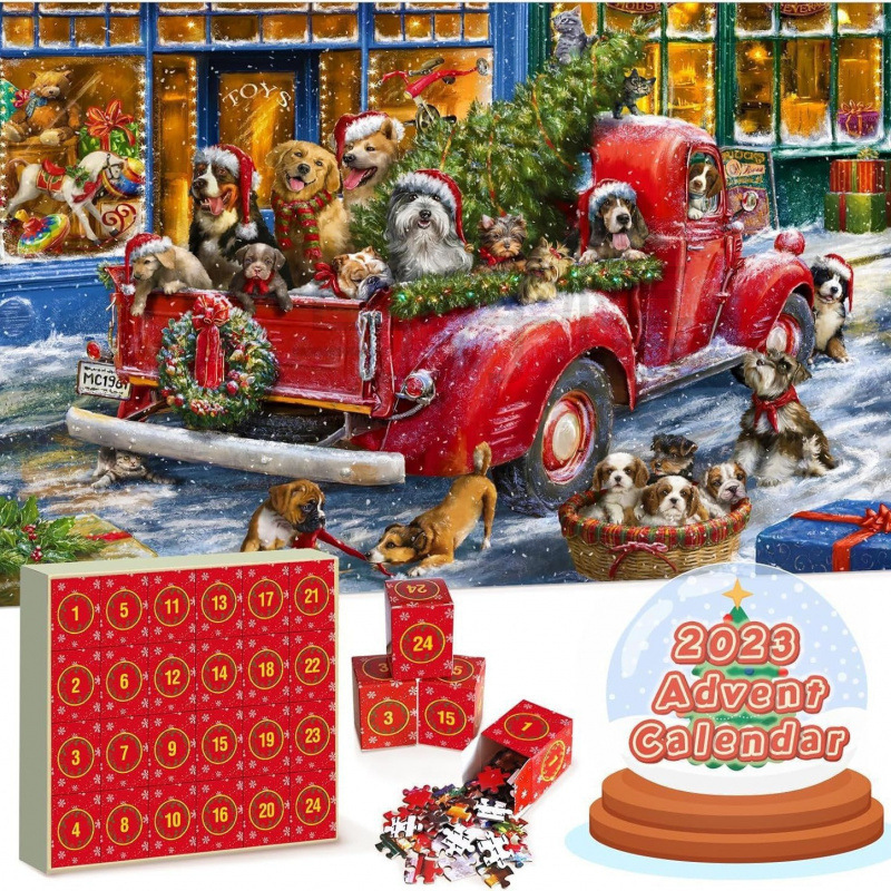 Christmas Puzzle Advent Calendar Children's Adult Puzzle 24 Days Blind Box Christmas Game Gift