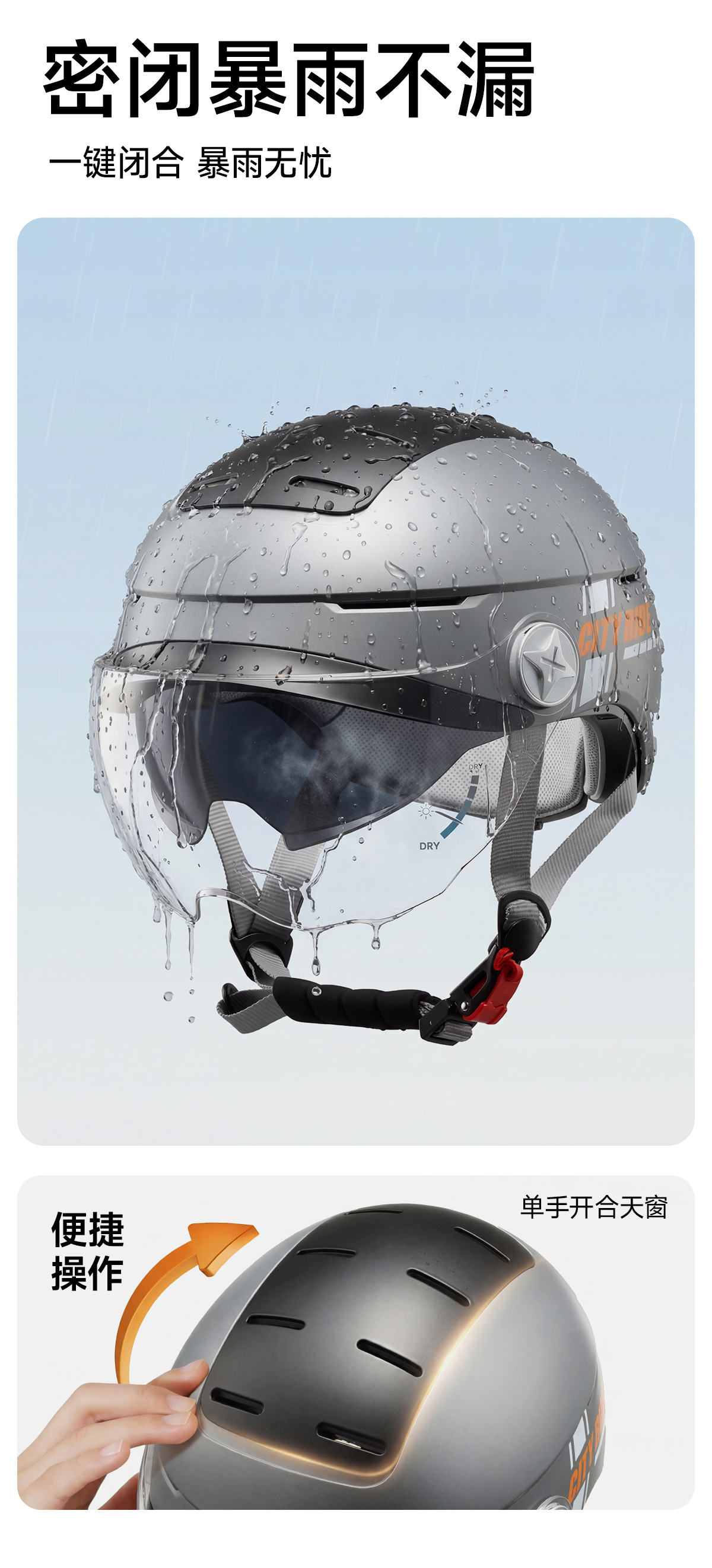 3C sunroof helmet, electric vehicle helmet, unisex universal size, ventilated summer helmet, summer half helmet, motorcycle helmet