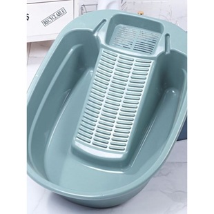 Laundry Wash Basin Integrated Basin Large Thickeneded Plastic Wash Basin Integrated Wash Basin with Washboard for Home Students