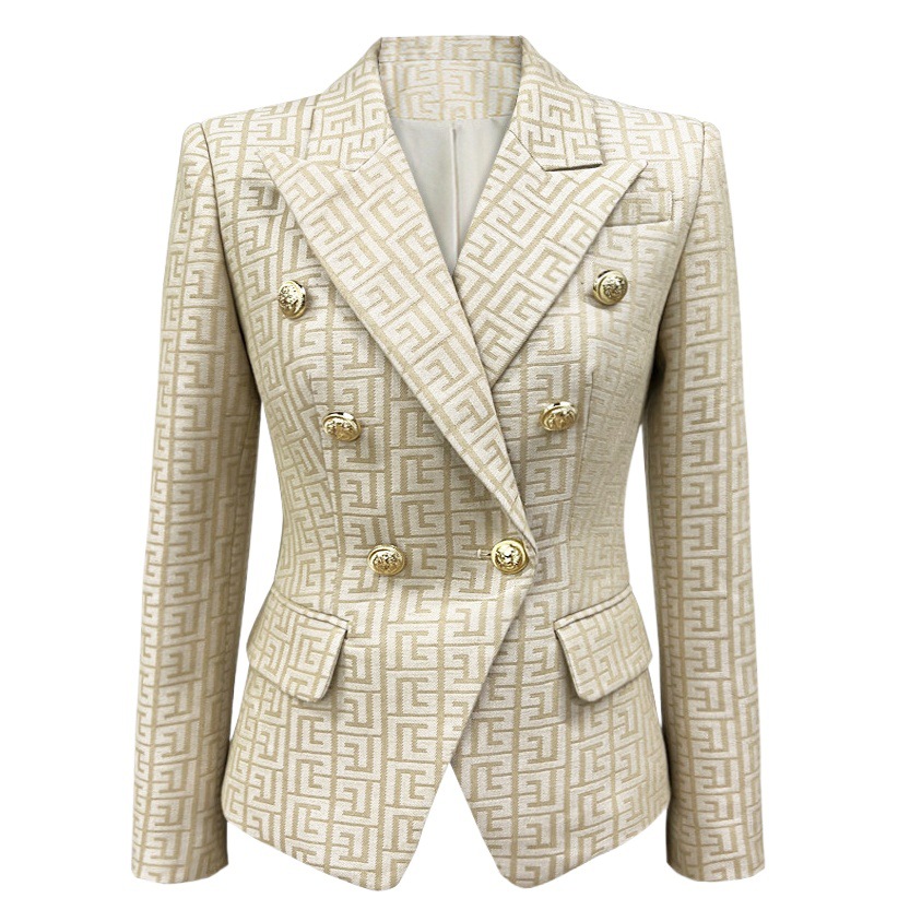 Chaqueta Blazer Ajustada para Mujer 21249 de Algodón Jacquard