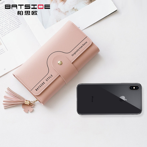 Wallet Southeast Asia foreign trade new geometric letter buckle clutch bag tassel petal long ladies wallet customization