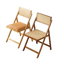 定制源头厂家原木风藤编椅子实木折叠椅尺寸 颜色 材质 加工 贴牌