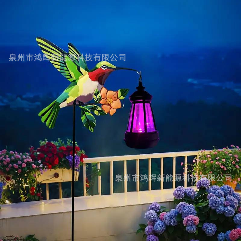 Hummingbird solar lamp, outdoor waterproof garden lantern, small lantern horse lantern solar garden decoration courtyard