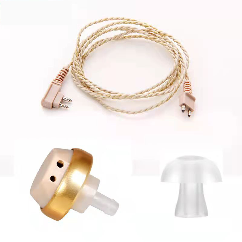 Cassette audífono accesorios auriculares cabeza fibra alambre solo oído ancho a juego doble agujero cassette audífono receptor