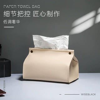 现货车载汽车纸巾盒欧式皮革PU纸巾袋居家防尘纸巾套可加印logo