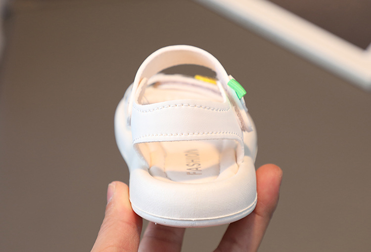 Sandali estivi per bambini Edizione coreana per bambina e neonato Velcro con suola morbida Scarpe da spiaggia con viso sorridente 1-6 anni_voghion.com