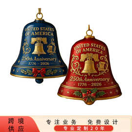 跨境新品美国250周年纪念钟饰亚克力装饰挂件平面2D挂牌汽车挂饰