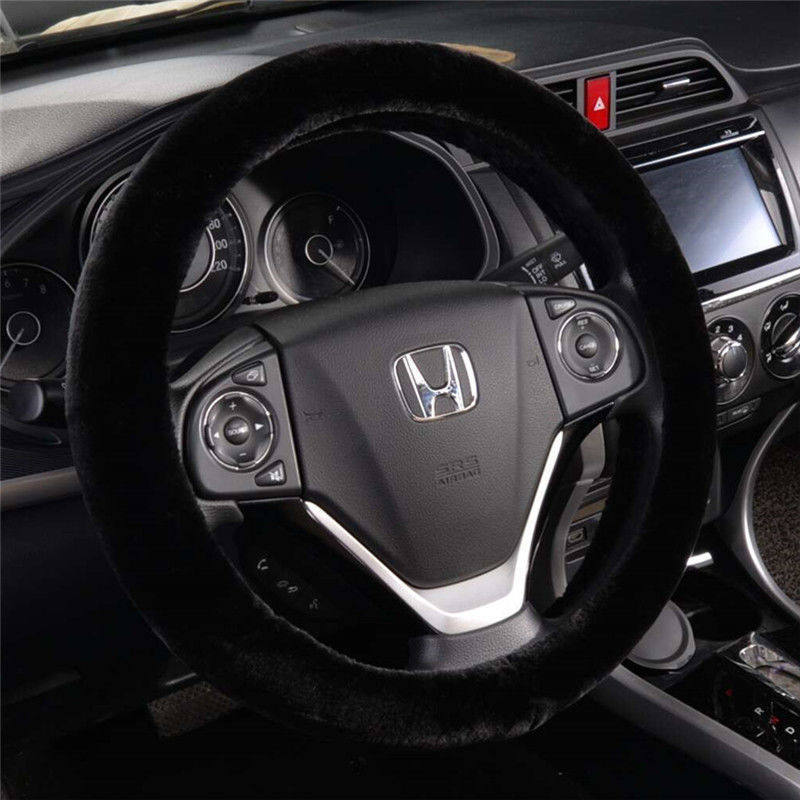 All-Season Winter Short Plush Car Steering Wheel Cover, Trendy Brand, Non-Shedding, Non-Slip, Warm Handle Cover