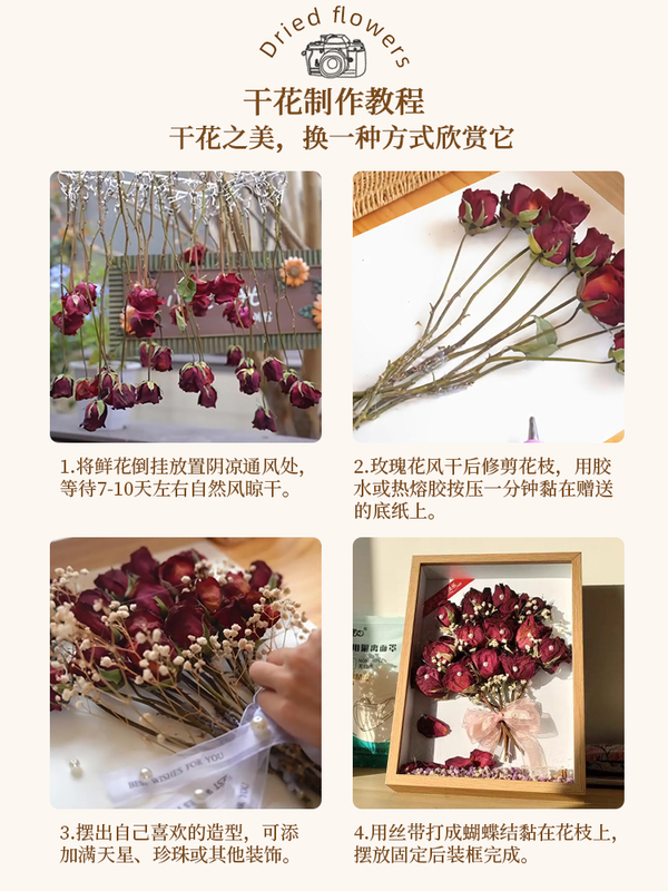 ♔ Hollow Dried Flower Photo Frame DIY Display Stand Preserved Flower Specimen Handmade Picture Frame Bouquet Display Ticket Root Photo