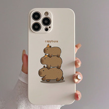水豚趣味可爱手机壳适用苹果14/15/16硅胶13promax卡通iphone1211
