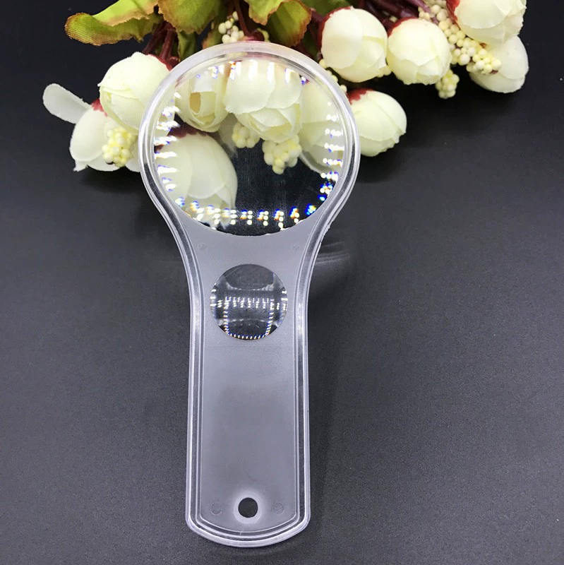 50 мм встроенное акриловое увеличительное стекло для пожилых людей, портативная ручка для чтения, выпуклая линза, детское соединенное увеличительное стекло