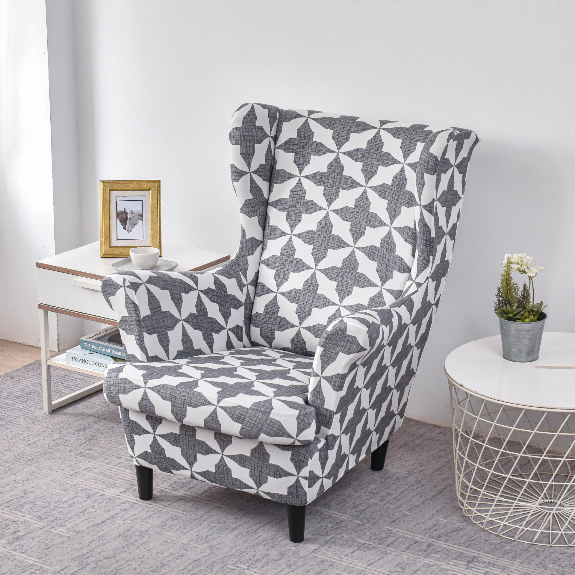 Sesselhusse Für Ohrensessel Elastischer Sofabezug_voghion.com