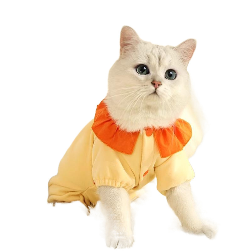 Ropa de gato para evitar la pérdida de pelo pijama de invierno para proteger el estómago para evitar el frío de otoño para mascotas, gatos y gatitos, abdomen de cuatro patas