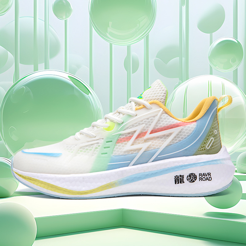 2024 New Spring and Summer Popcorn Carbon Plate Running Shoes Breathable Mesh Luminous Sports Tide Shoes Couple Casual sneaker