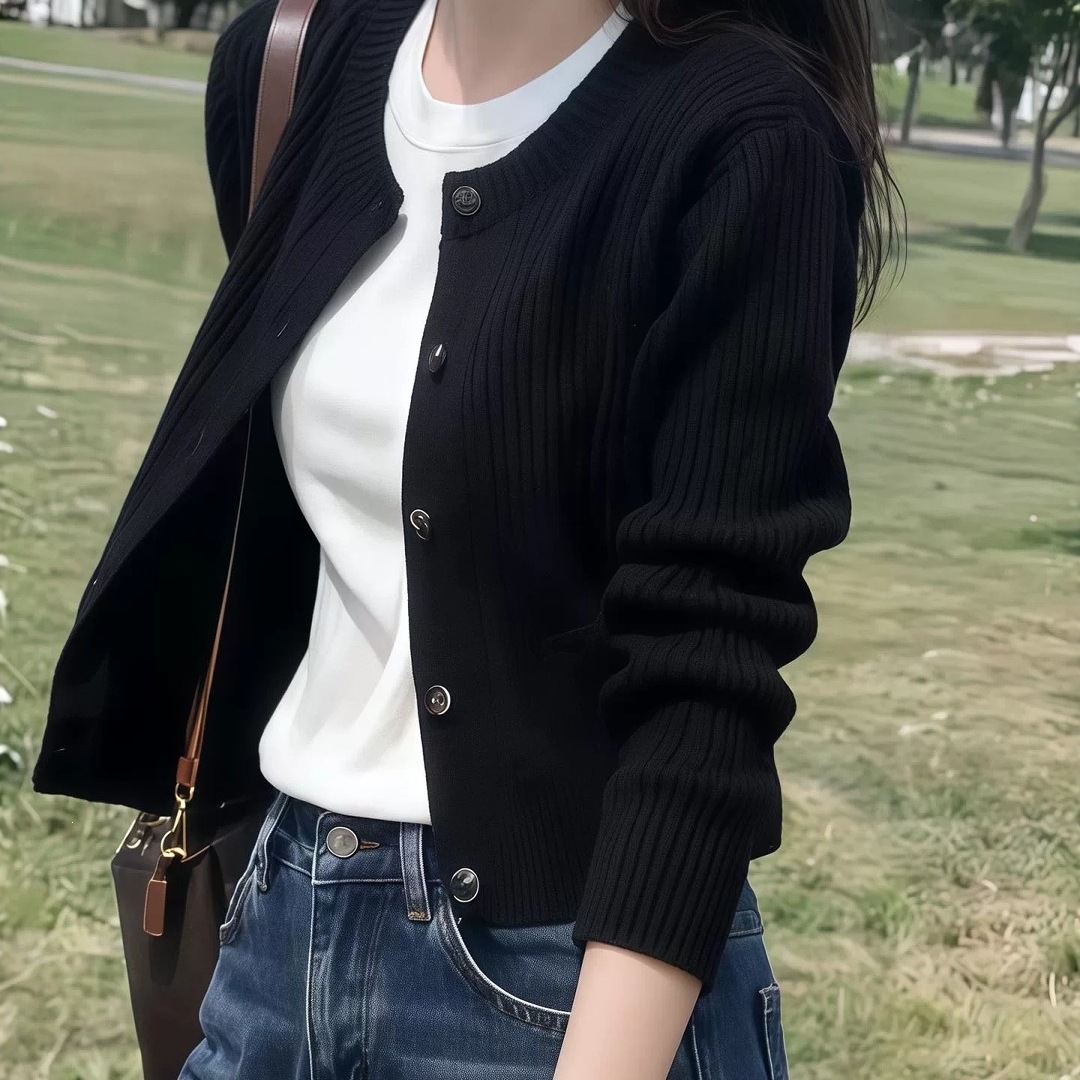 显瘦韩系宽松针织开衫外套新款上衣遮肉秋季巨穿搭女大码胖