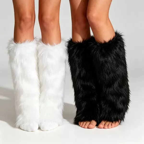 Fashion Leg Warmers Soft Boot Christmas Plush Leg Warmers Cuffs Winter Soft Covers Halloween Women's Fluffy