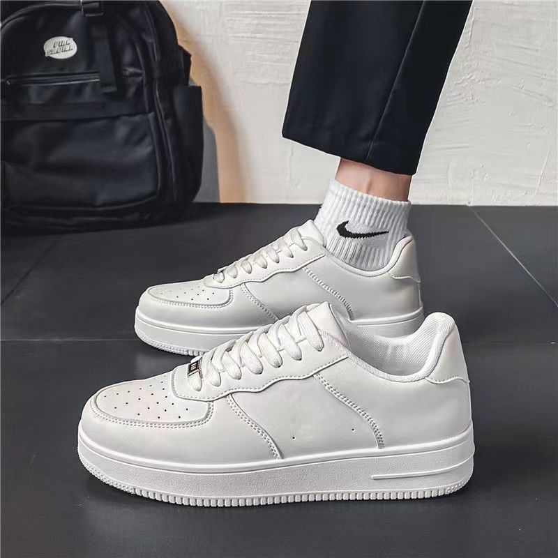 Spring and autumn new white shoes men's Air Force One sneakers student casual shoes trendy versatile thick-soled height-increasing sneakers