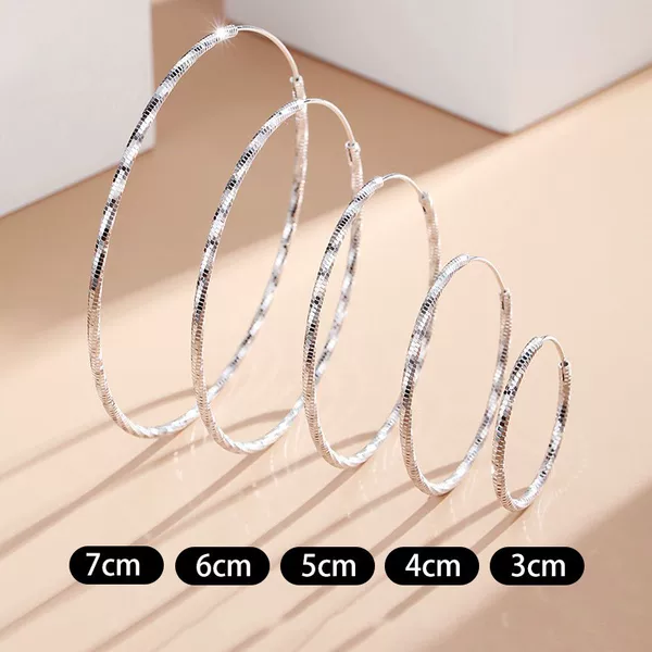 New Super Flash Baby's Breath Hoop Earrings for Women, Trendy and High-End Hoop Earrings, Niche and Atmospheric Earrings Factory