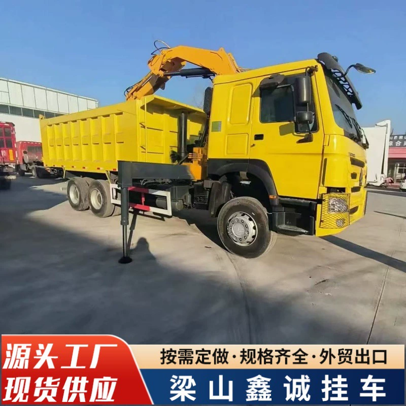 Прямые поставки с завода в Африку: инженерный самосвал Howo с задними восьмиядными колесами 6X4, модели с передними четырьмя и задними восьмиядными колесами, с автокранами.