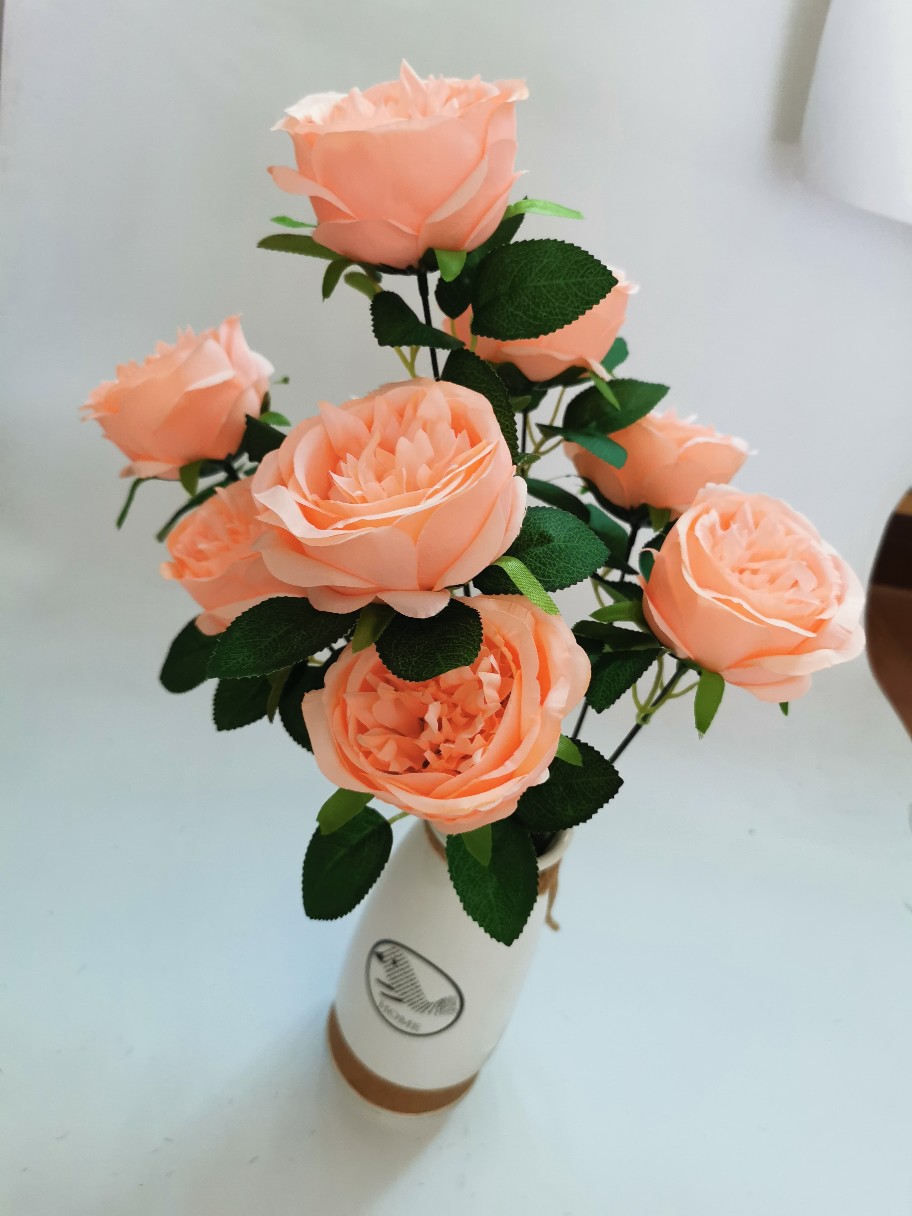 9 flores de rosa flores de seda flores de decoración image 5
