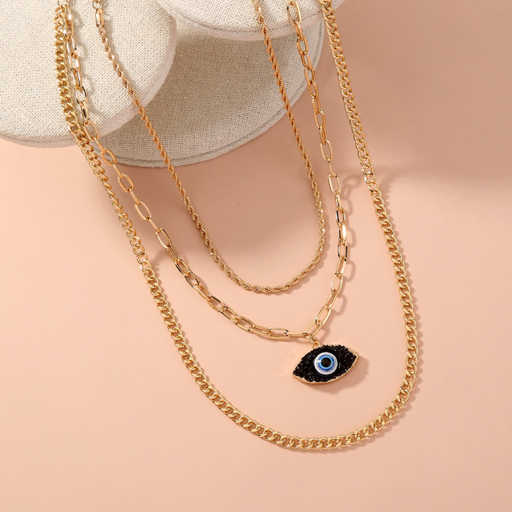 Fashion Imitation Natural Stone Devil's Eye Multilayer Necklace display picture 4