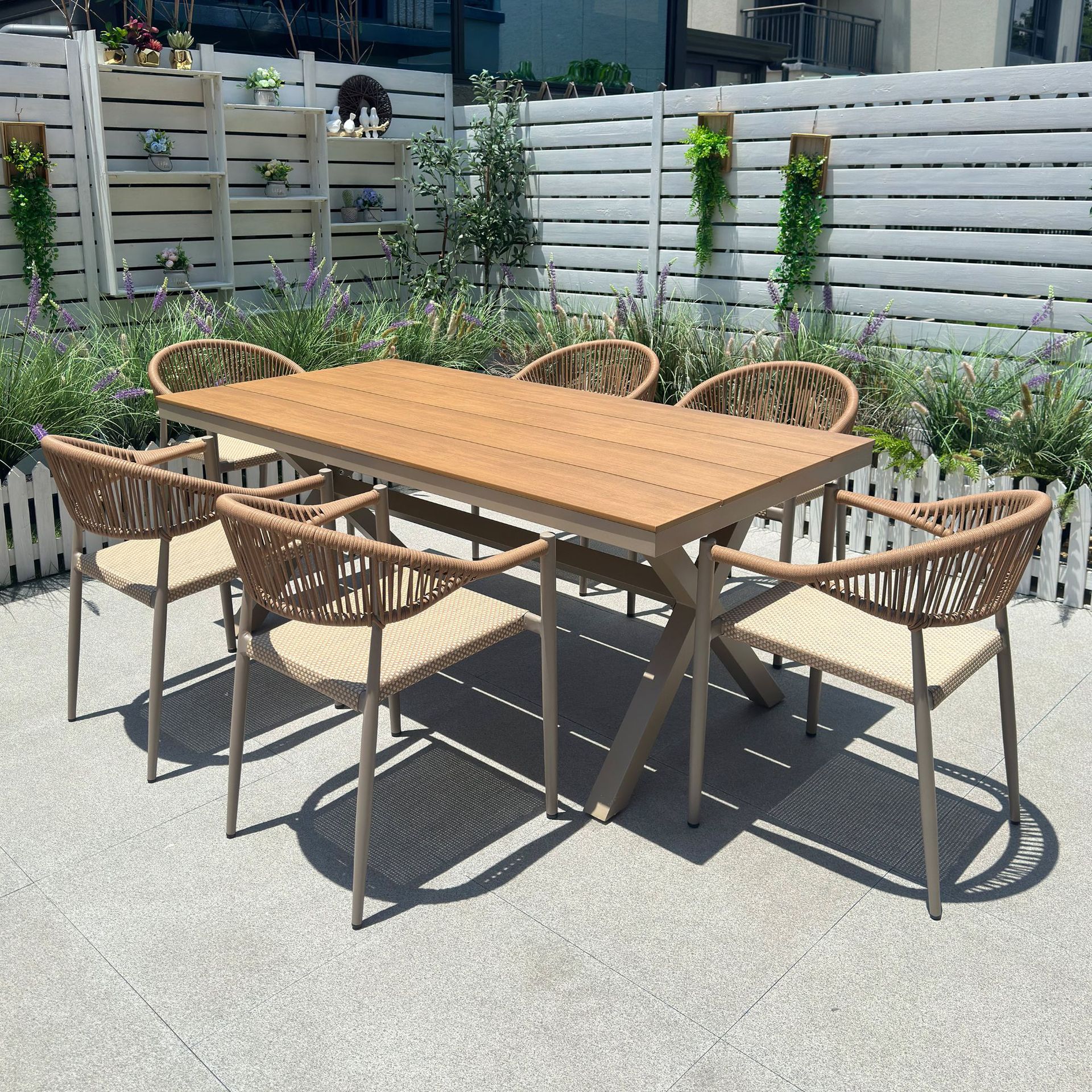 户外桌椅庭院别墅休闲露天阳台藤椅网红防水防晒花园室外桌椅组合