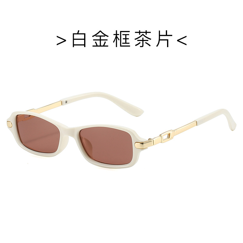 Gafas de sol de hip-hop personalizadas retro Y2K con marco pequeño cuadrado transfronterizo europeo y americano