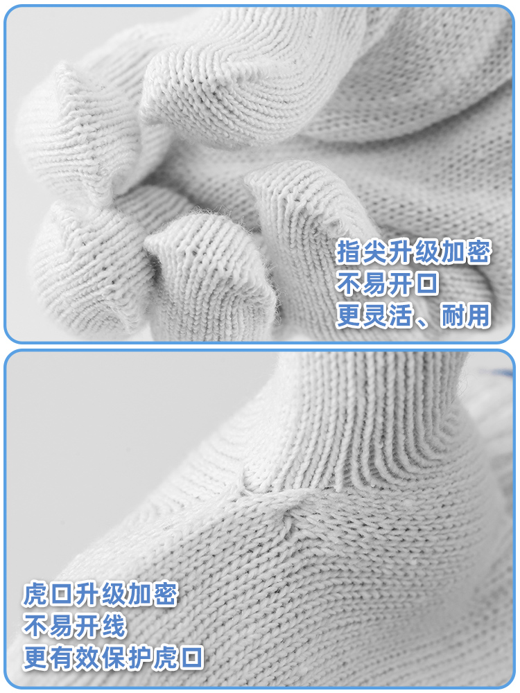 线手套劳保耐磨工作白纱尼龙加厚薄款劳动女男工地干活厂家