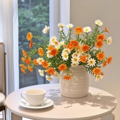 Ins風清新ヒマワリ小デイジーシミュレーション花束花瓶ホームリビングテーブルオフィス飾り物