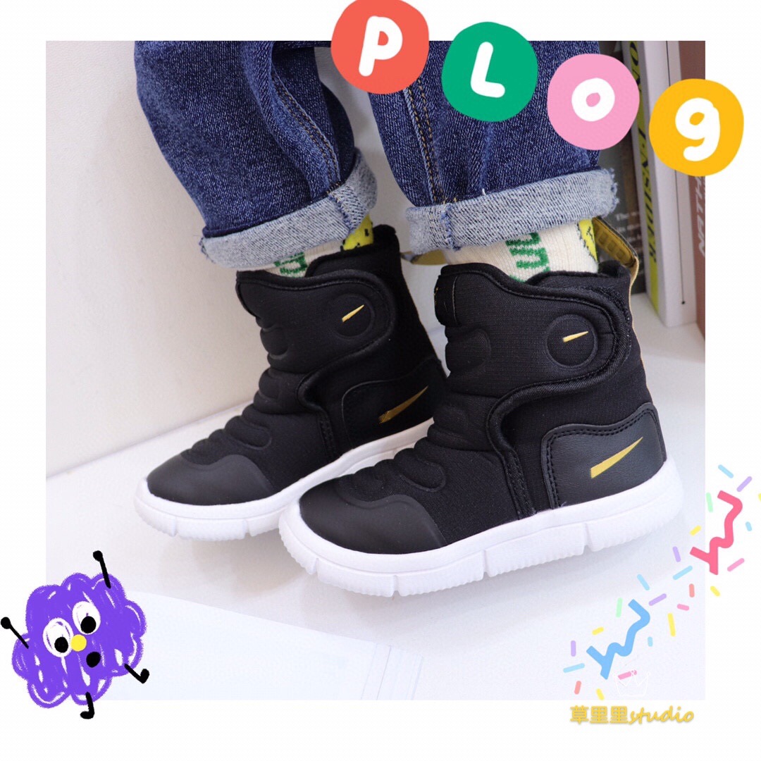 2020 new pattern Velcro Gaobang Flying wing Snow boots Cashmere child shoes Warm Baby Shoes
