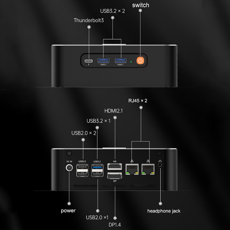 AMD Ruilong 6900hx mini ordenador host 6800H 6600uwin11 negocio en casa m600MiniPC