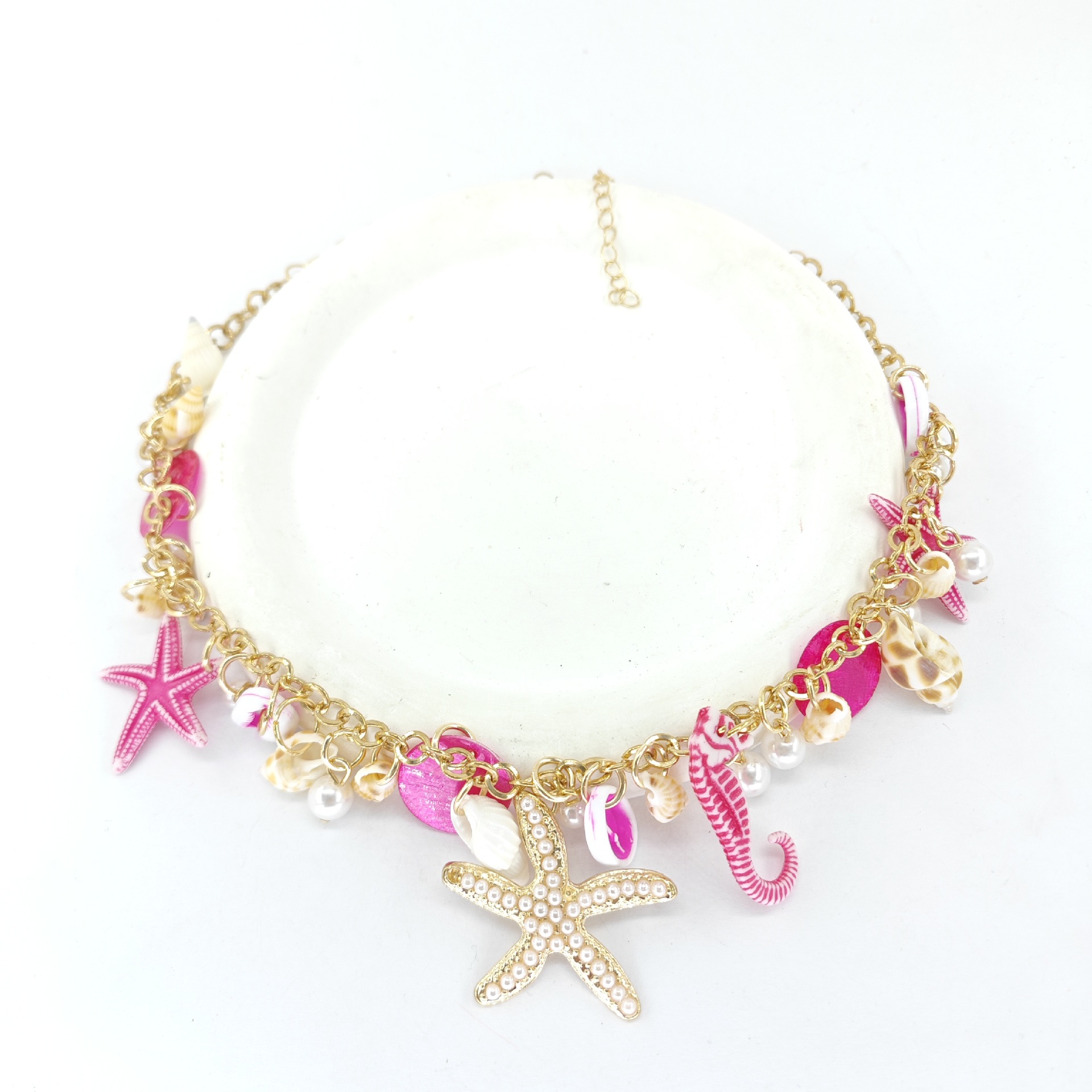 IG Style Beach Starfish Pearl Shell Metal Wholesale Pendant Necklace display picture 2