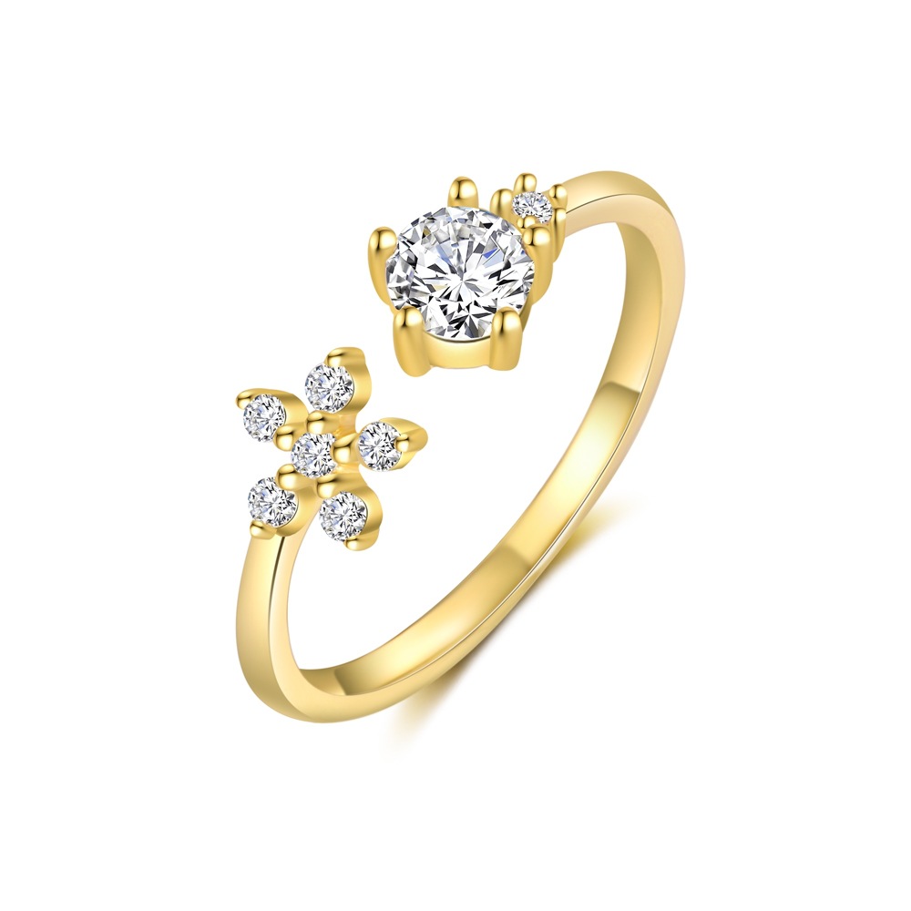 All Seasons Season 1 Piece 925 Sterling Silver Colorful Flower Zircon Electroplated Rings