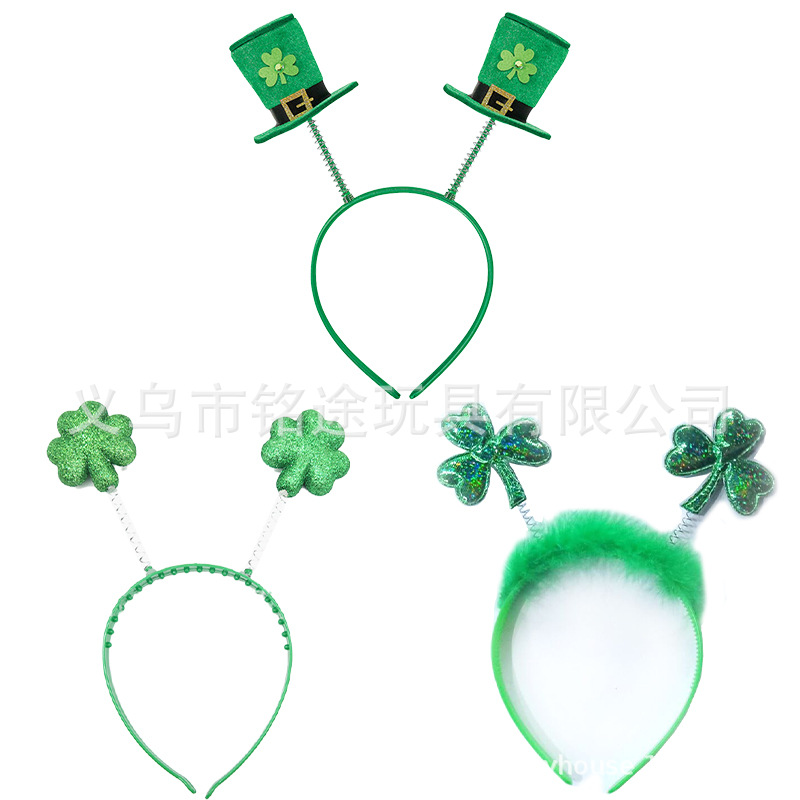 Amazon nuevo Festival Irlandés trébol gafas diadema Día de San Patricio collar pegatina combinación traje