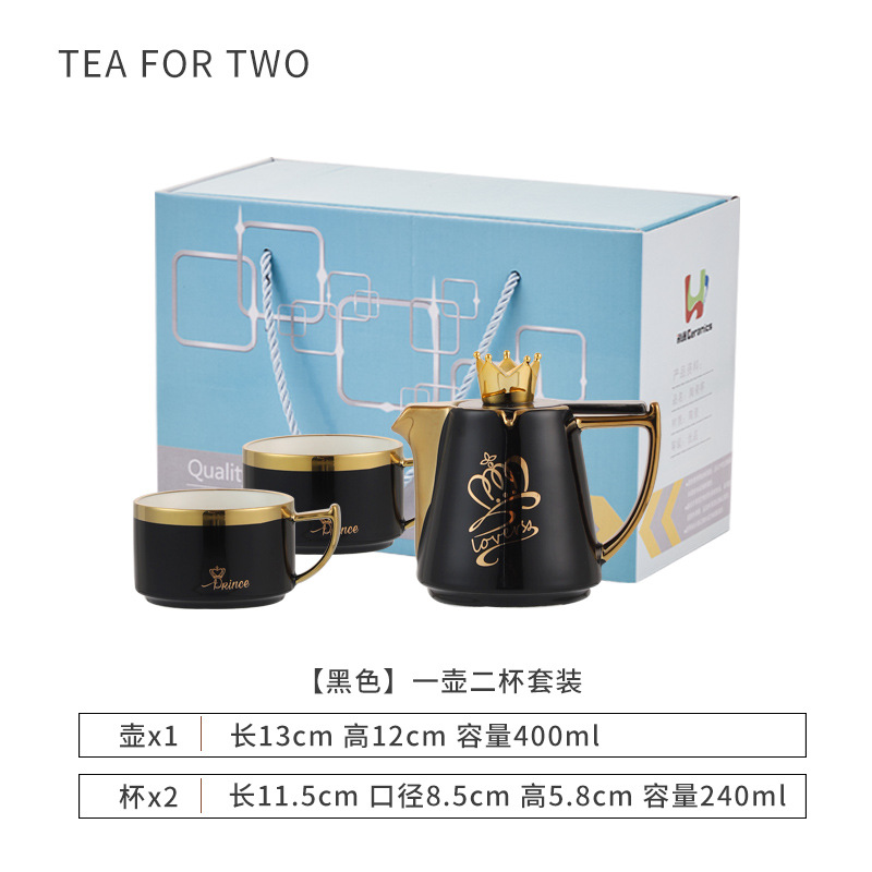 Tetera casa de estilo Nórdico juego té cerámica con la mano regalo Taza Té corona pareja juego apoyo logo taza café