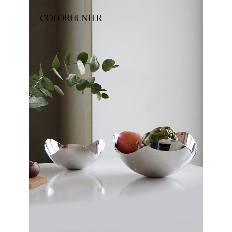 COLORHUNTER Nordic stainless steel metal fruit basket light luxury fruit plate living room dining room home decoration ornaments