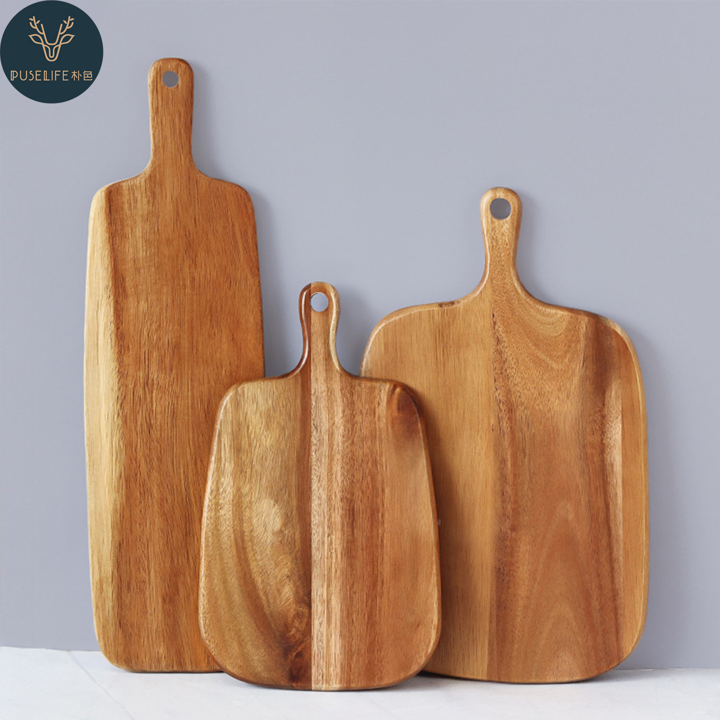 跨境实木砧板相思木菜板厨房木质托盘带把手牛排披萨板切水果案板