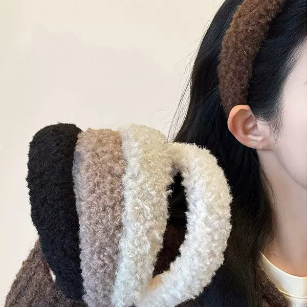韩国毛绒宽边发箍女外出通勤百搭时尚头箍洗脸高颅顶压发头饰发饰