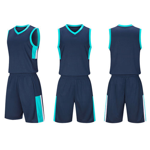 Summer Children's Basketball Set Men and Women Outdoor Sports Jersey New Wholesale Blue Basketball Uniform Plus Size