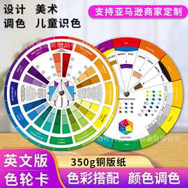 色轮卡色彩搭配美术设计色相环油漆调色比例印刷标准色盘识色环图